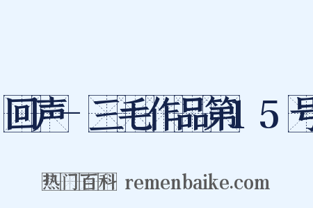 回声-三毛作品第15号是什么意思的图片